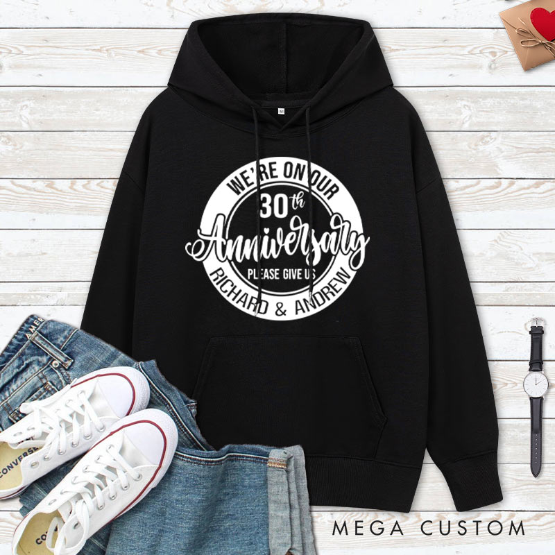 Personalized 30th Anniversary Humor Hoodie Couple 30th Anniversary Top Wear for Her Him Anniversary Outfit for Wife Husband