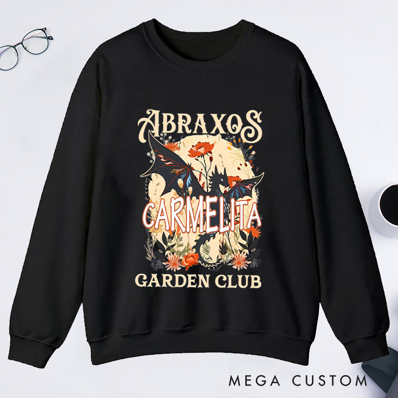 Personalized Garden Club Classic Sweatshirts Fantasy Book Lover Sweatshirt with Name Gardening Lover Gift Plant Lover Gift Bookish Gift