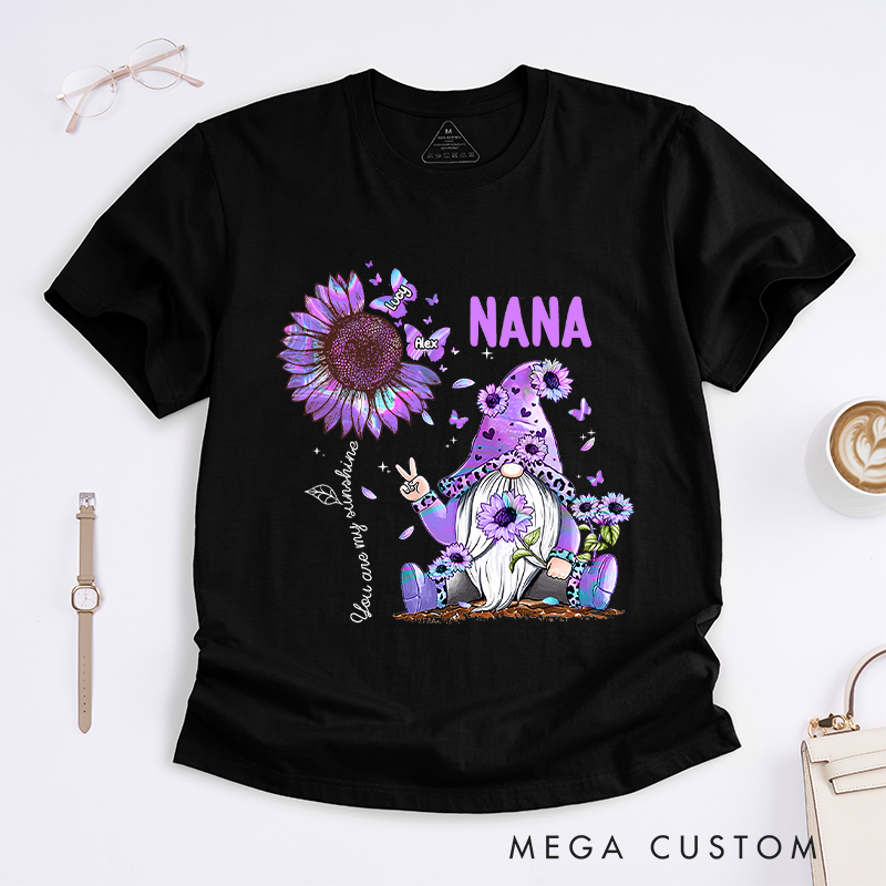 Personalized Hologram Sunflower Grandma You are My Sunshine Nana Classic T-shirt