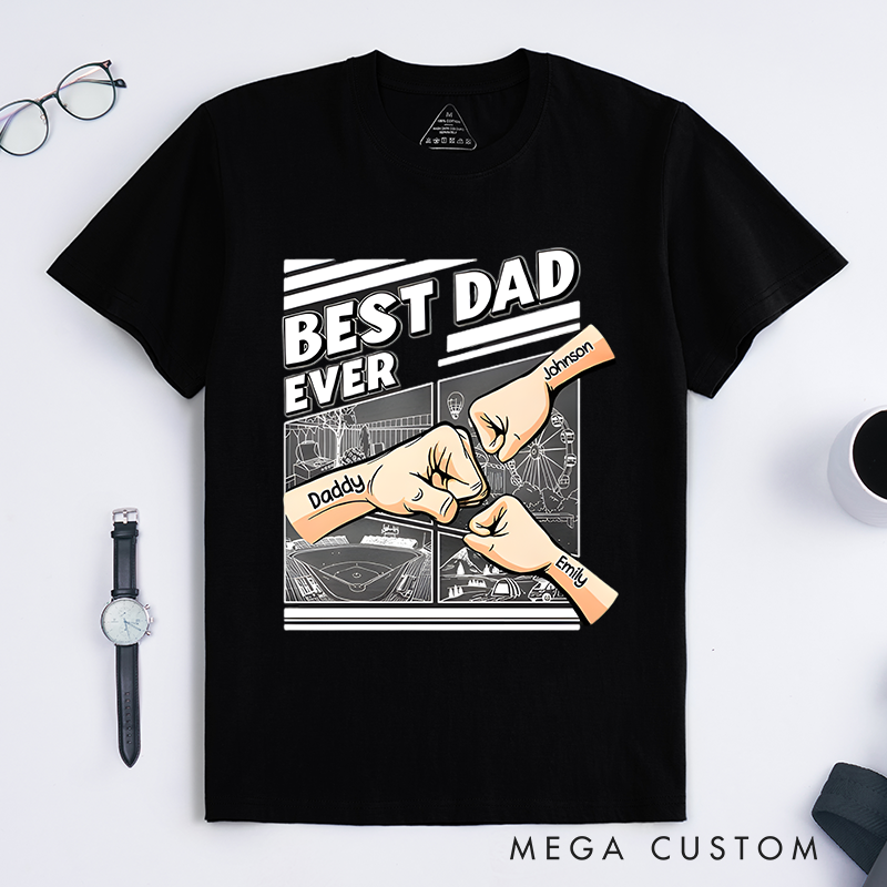 Personalized Best Dad Ever Fist Design Classic T-shirt