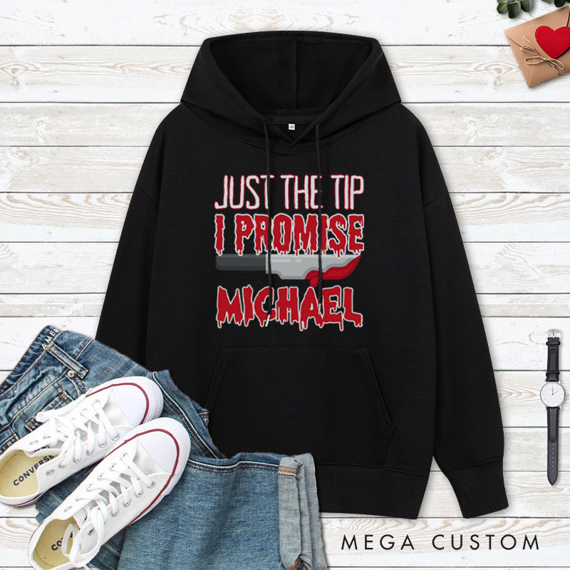 Personalized Just the Tip and Down to Smash Halloween Couple Hoodie