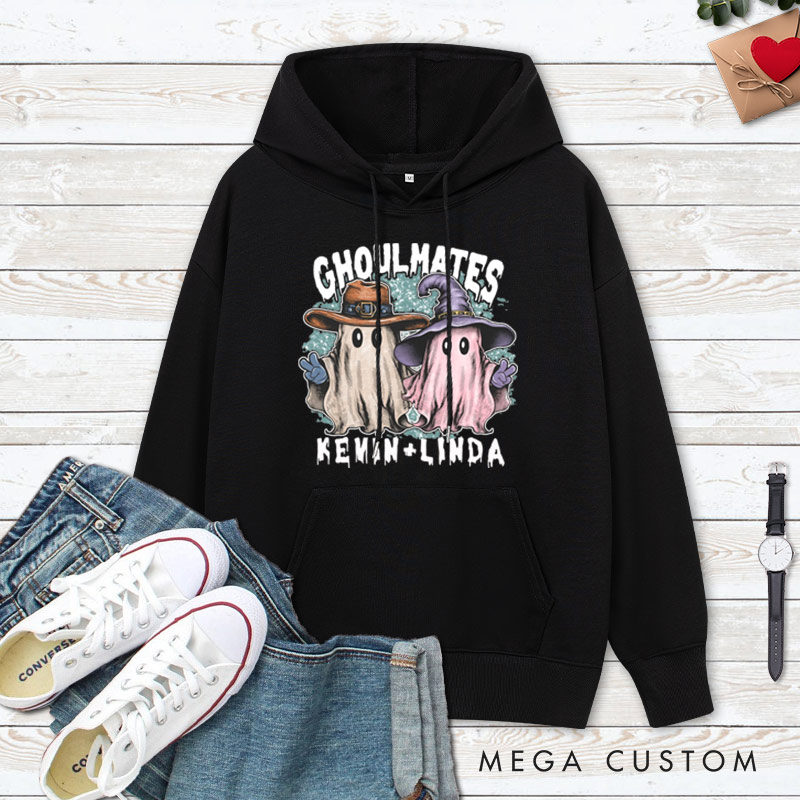Personalized Ghoultmates Couple Ghost Halloween Couple Hoodie