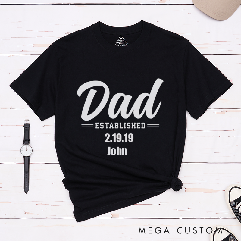 Personalized a Gift from Dad Established Design with Date and Name Classic T-shirt