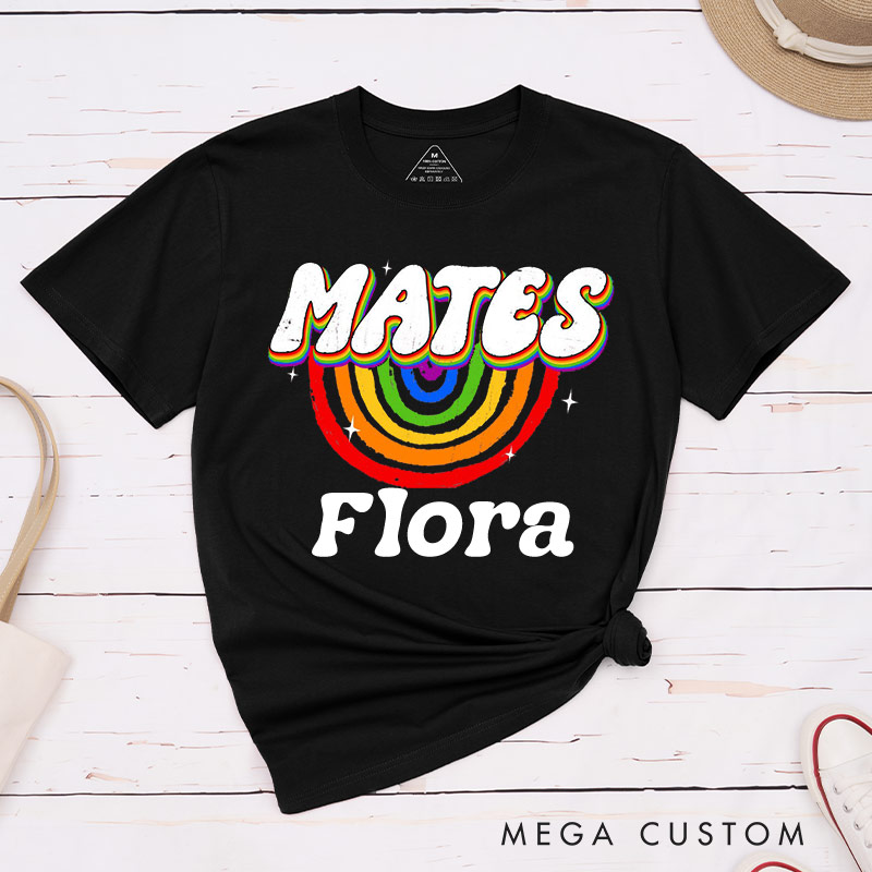 Personalized Soul Mates Rainbow Couple T-Shirts LGBTQA+ Couple Matching T-Shirt Lesbian Gay Matching Tee for Her Him