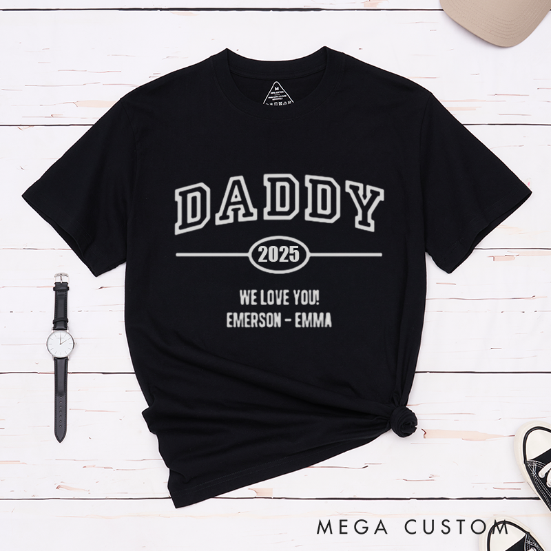 Personalized Daddy We Love You Minimal Design Classic T-shirt
