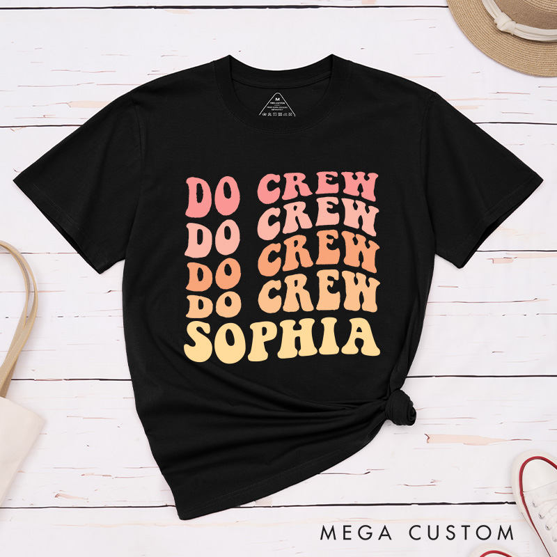 Personalized Colorful Bride Matching T-Shirt Do Crew T-Shirt Wedding Day T-Shirt Bachelorette Party Gift