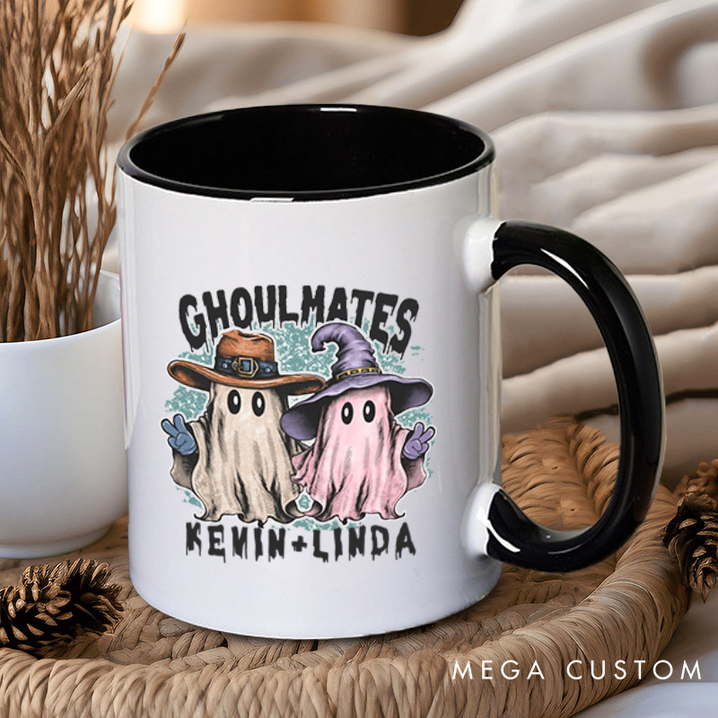 Personalized Ghoultmates Couple Ghost Halloween Couple Mugs