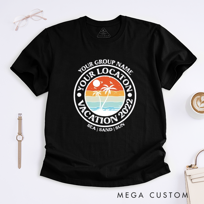 Personalized Vacation T-Shirt Celebrate Your Unique Trip with Custom Group Name Location and Year Design