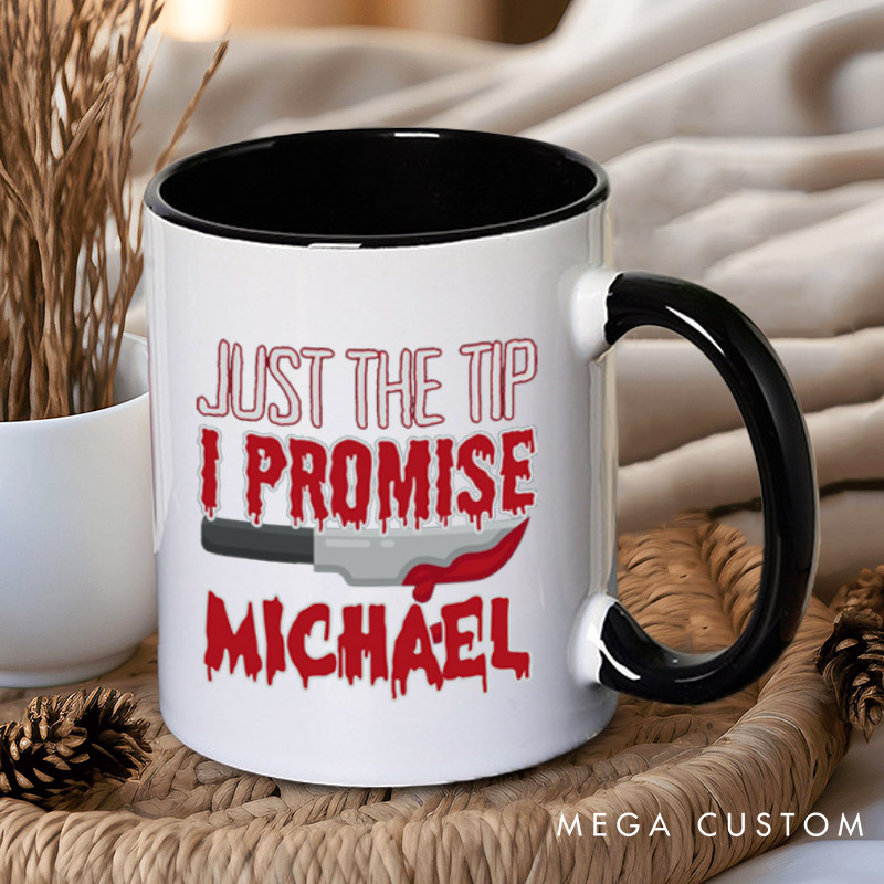 Personalized Just the Tip and Down to Smash Halloween Couple Mugs