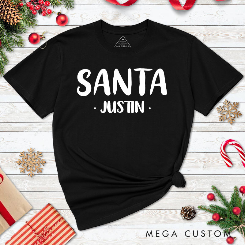 Personalized Couple Santa and I Put Out for Santa Christmas T-Shirt Couple Milk and Cookie Xmas Matching Tees for Husband Wife Boyfriend Girlfriend