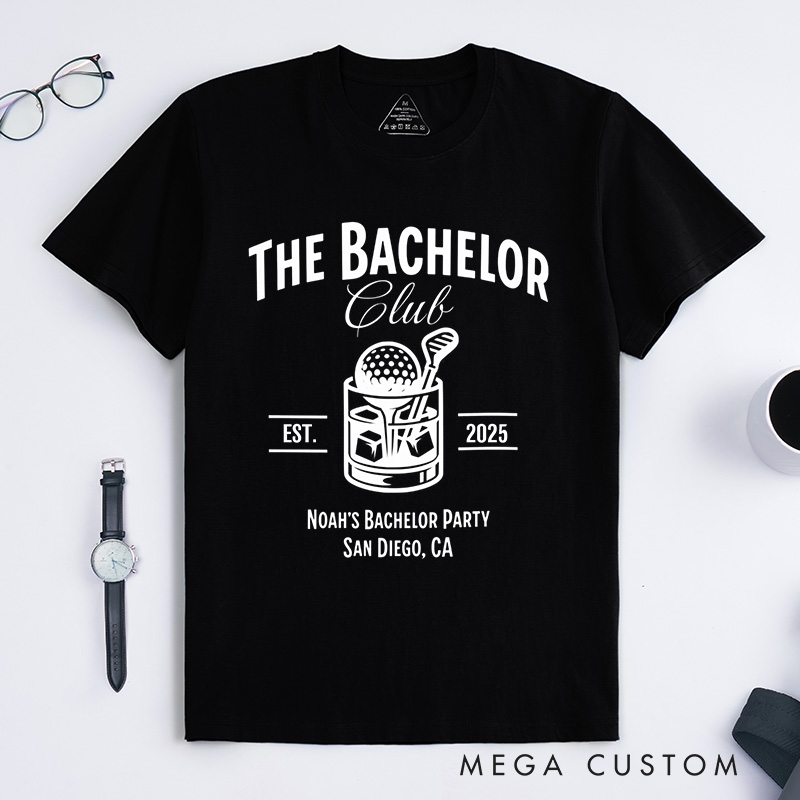 Personalized Groom Bachelor Club T-Shirt Golf Lover Bachelor Party Shirt Groomsman Proposal T-Shirt for Best Man Usher