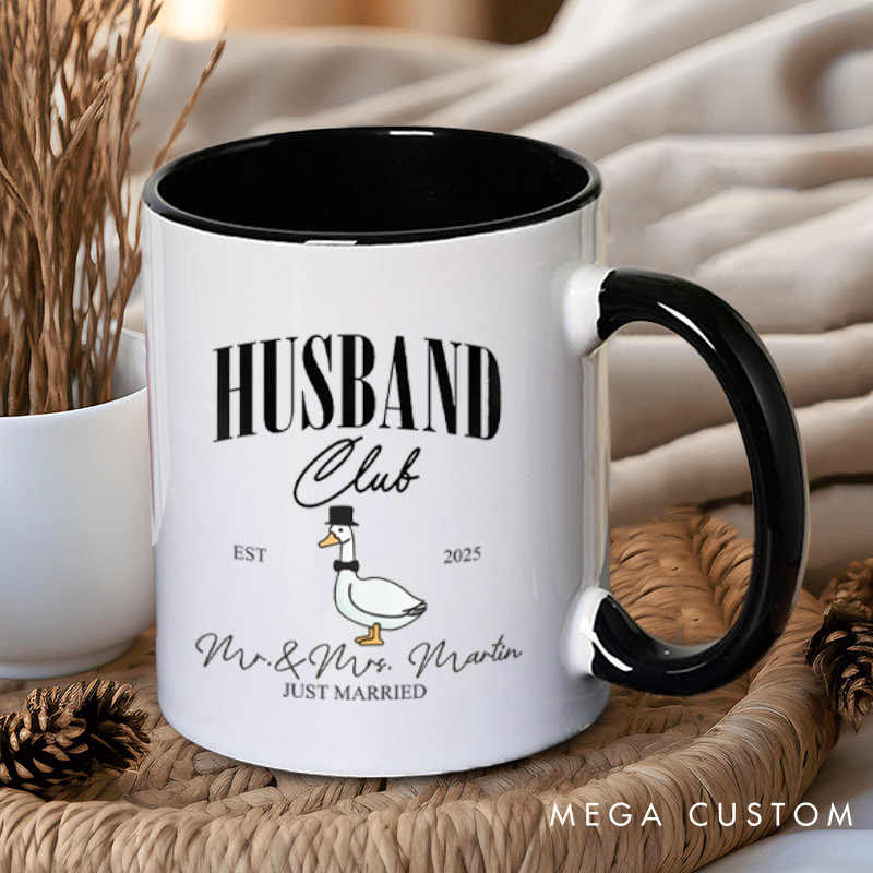 Personalized Just Married Husband and Wife Clubs Wedding Couple Mugs