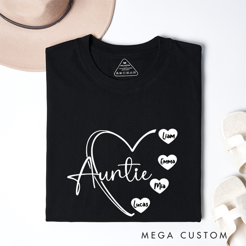 Personalized a Gift Auntie Heart Design Classic T-shirt