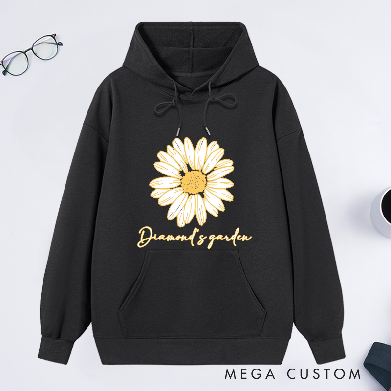 Personalized Daisy Classic Hoodies Custom Flower Hoodies with Name Plant Lover Gift Gardening Lover Gift for Gardener Gift