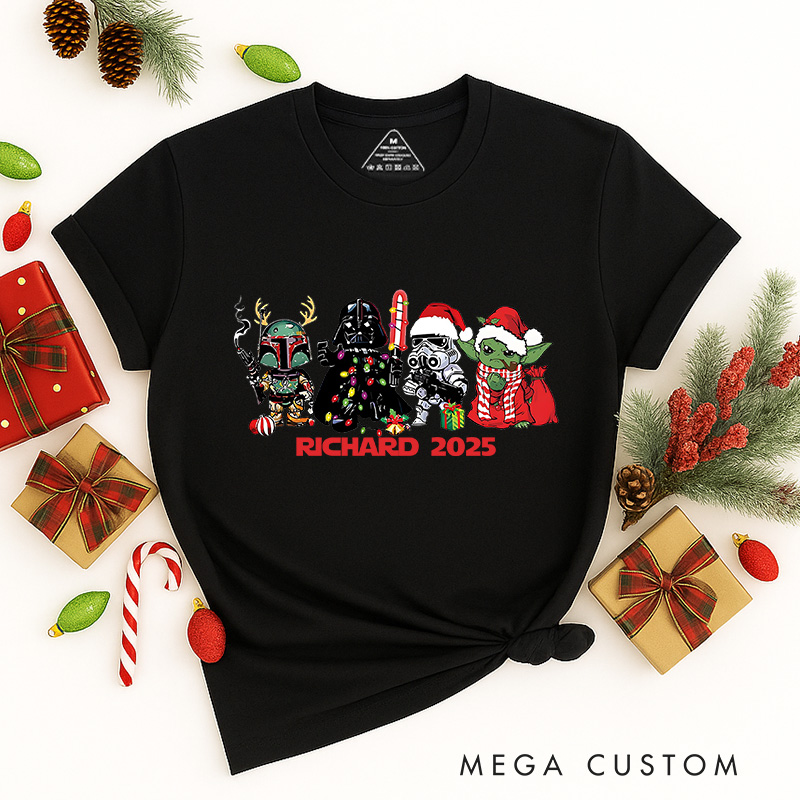 Personalized Star Crew Christmas Classic T-Shirts Galaxy War Film Tshirt Movie Holiday Shirt