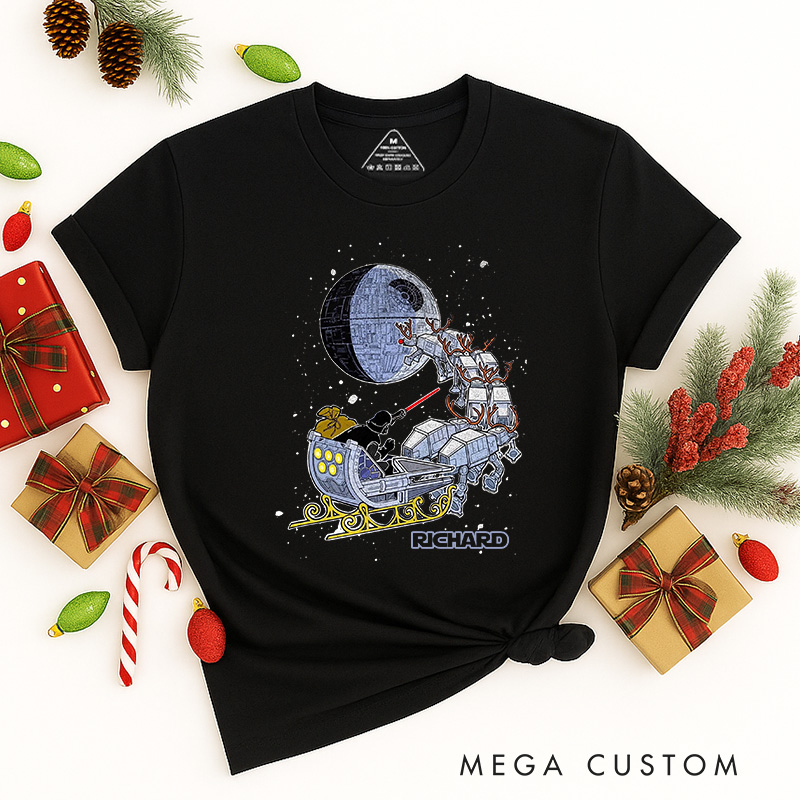 Personalized Star Sled Christmas Classic T-Shirts Galaxy War Film Tshirt Movie Holiday Shirt