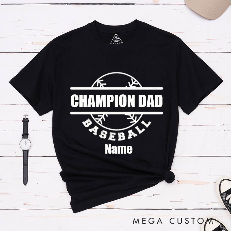 Personalized Father's Day Gift Baseball Champion Dad Fashion Design Classic T-shirt