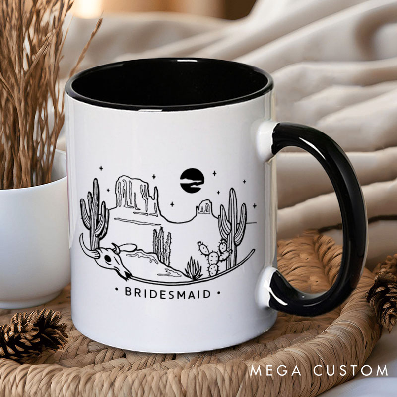 Personalized Desert-themed Bridesmaid Mug Maid of Honor Mug with Name Bachelorette Party Mug Bridesmaid Proposal Gift for Her Bridal Shower Mug
