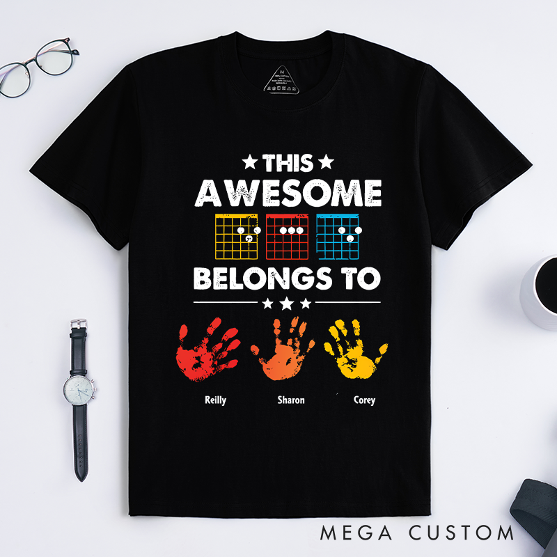 Personalized this Awesome Dad Belongs to Guitarist Style Classic T-Shirt