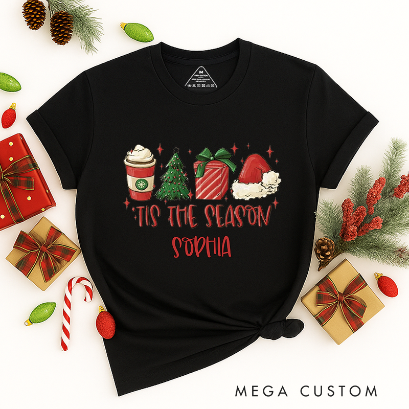 Personalized Classic T-Shirts Christmas Tis the Season Tee