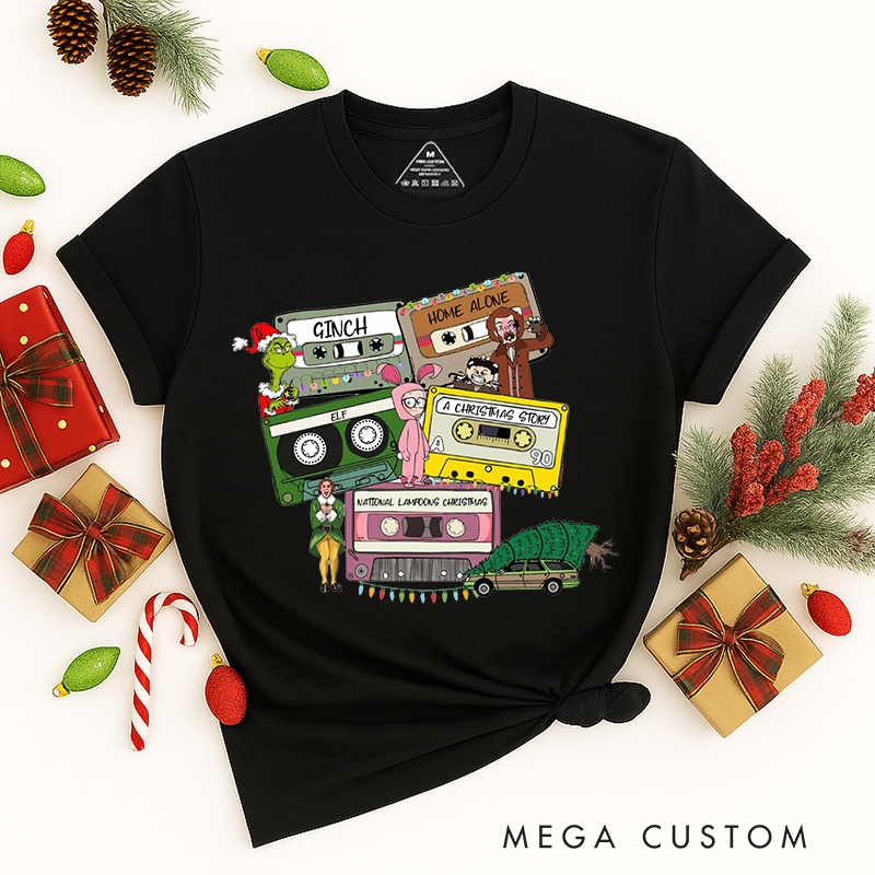 Personalized Classic T-Shirts Christmas Song Name Tapes Tee