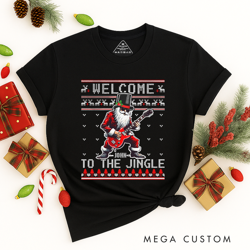 Personalized Classic T-Shirts Rock n Roll Christmas Tee Heavy Metal Music Lover Gift Punk Rock Musician Gift