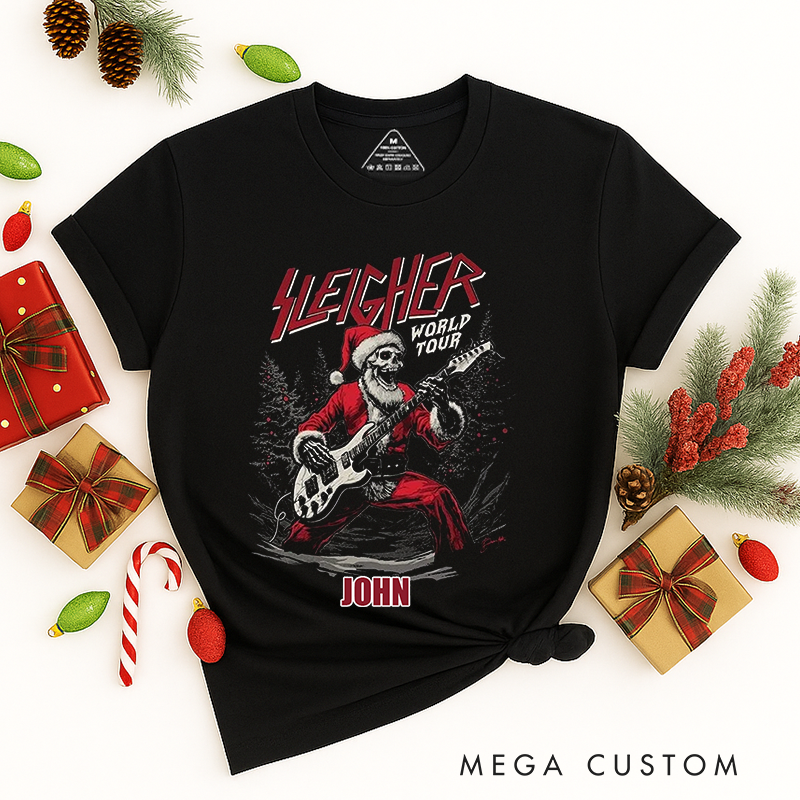 Personalized Classic T-Shirts Christmas Sleigher Sleigher World Tour Tee