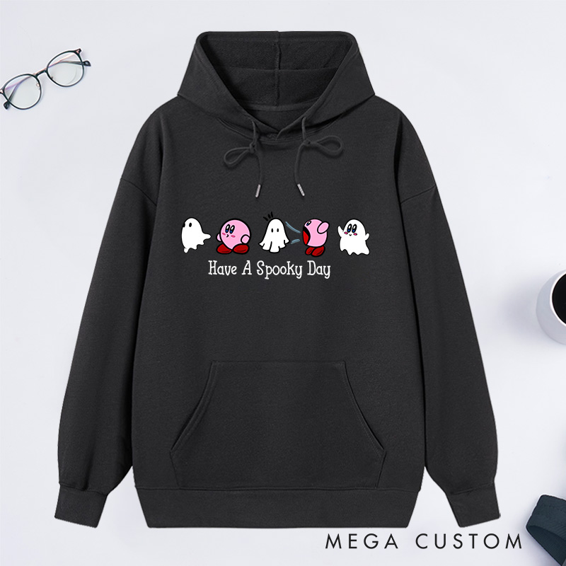 Personalized Hoodie Have a Spooky Day Design Cute Ghost and Character Theme Comfortable Sweatshirt for Housewarming Halloween Gift