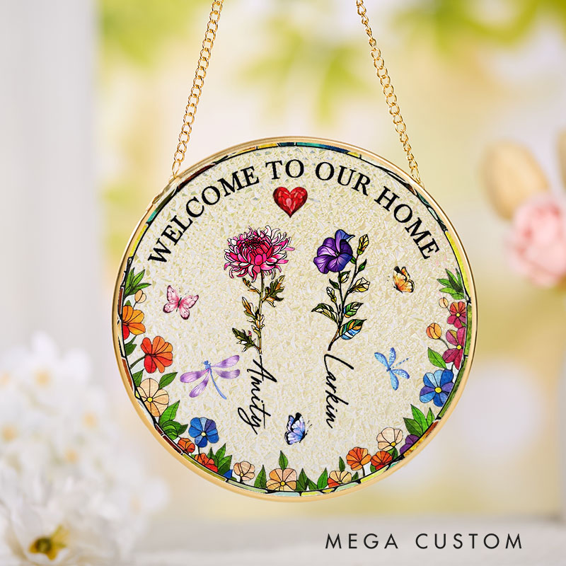 Personalized Suncatcher for Housewarming Welcome to Our Home Gift New Homeowners Keepsake Décor New Home Decor for Couple