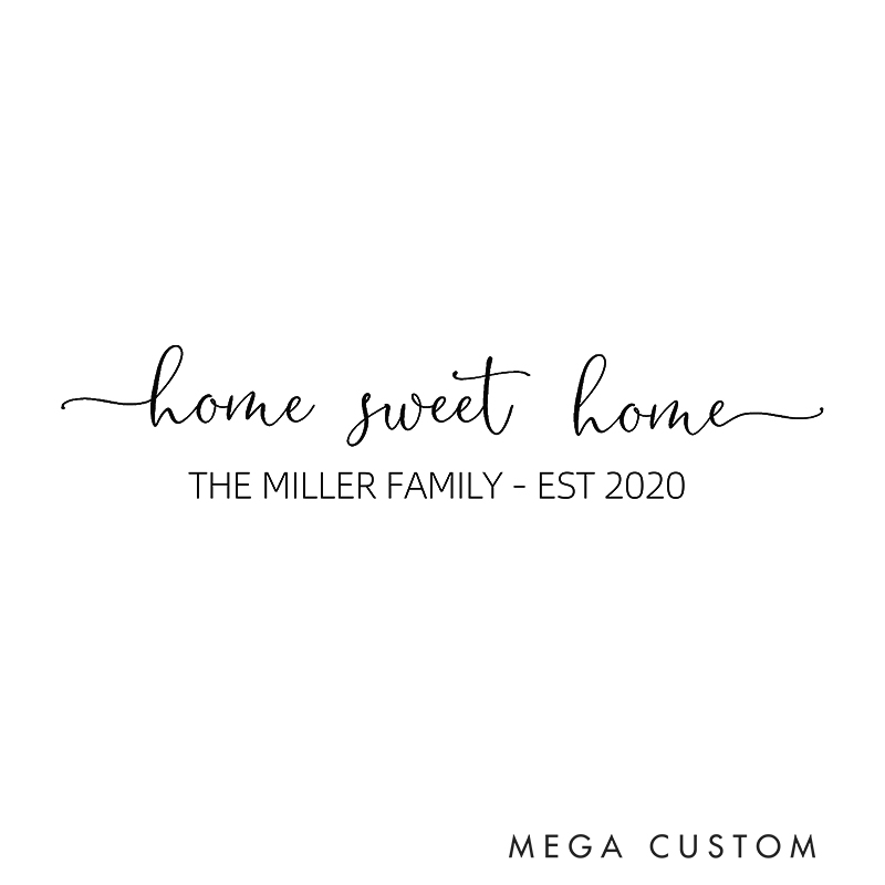 Personalized Housewarming Seal Home Sweet Home Design Custom Family Name and Established Year Decorative Stamp for New Homeowners