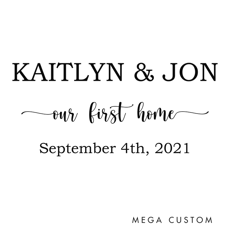 Personalized Housewarming Stamp Our First Home Design Custom Names and Date Decorative Stamp for New Homeowners Crafting Invitations and Keepsakes