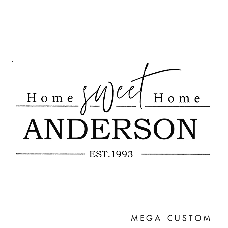 Personalized Housewarming Stamp Home Sweet Home Custom Family Name and Established Year Decorative Stamp for New Homeowners Crafting and Keepsakes