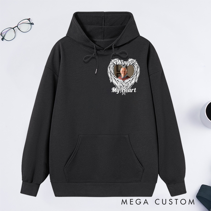 Personalized Memorial Photo Hoodie Custom Funeral Photo Remembrance Sympathy Sweatshirt for Loss of Father or Loved One Condolence Gift