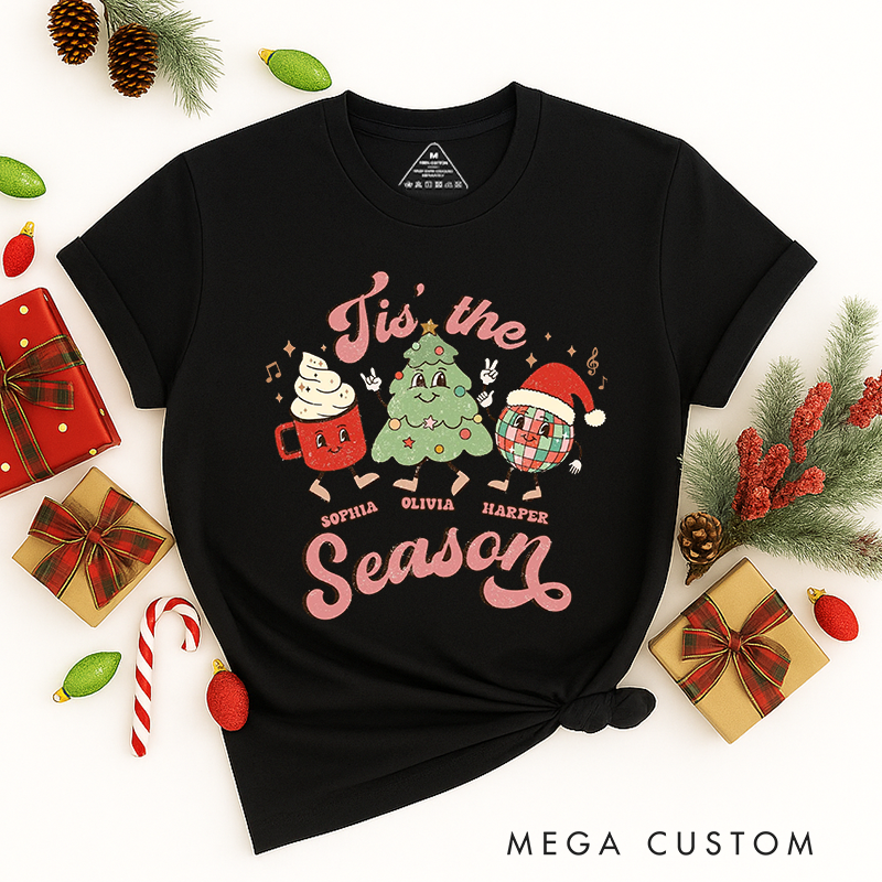 Personalized Classic T-Shirts Tis the Season Tee Vintage Christmas Tee