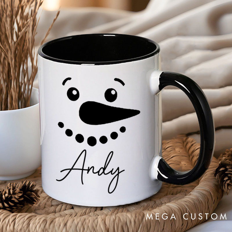 Personalized Couple Snowman Christmas Mug Custom Couple Name Xmas Coffee Mug Christmas Mug for Husband Wife Boyfriend Girlfriend