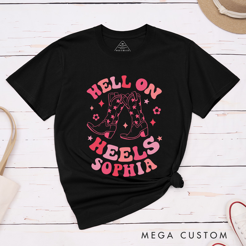Personalized These Boots Are Made for Walking Down the Aisle T-Shirt Country Bride T-Shirt Cowgirl Boot T-Shirt Wedding Bachelorette Party Gift