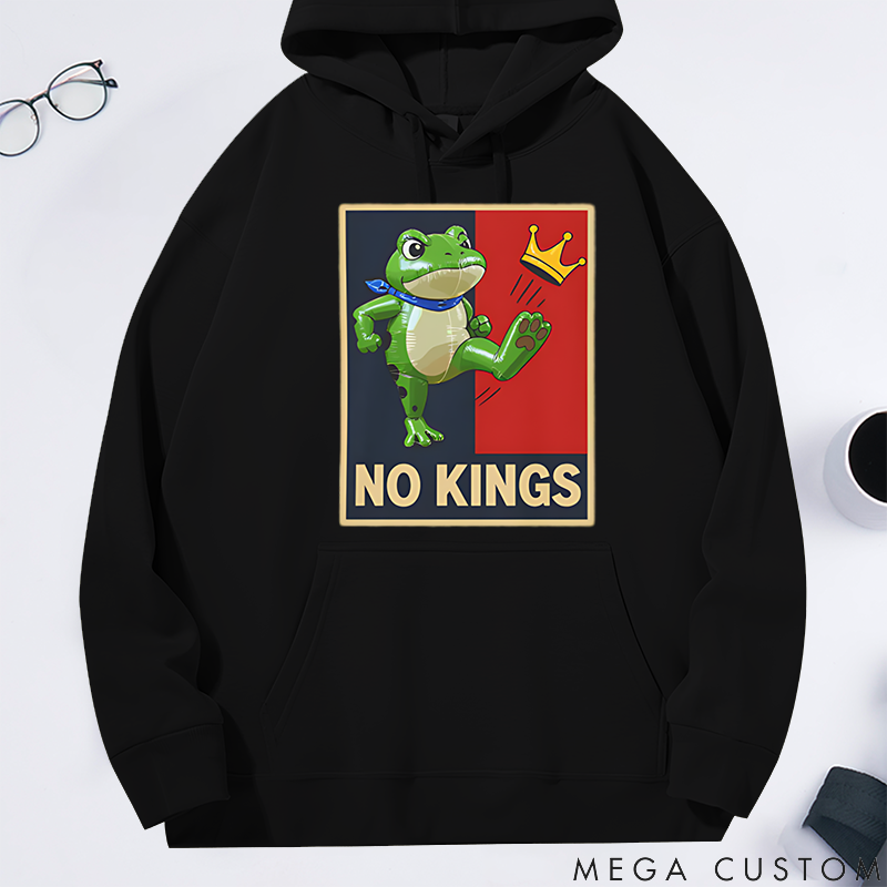 Personalized Classic Hoodie Portland Frog Protest No Kings in America Theme