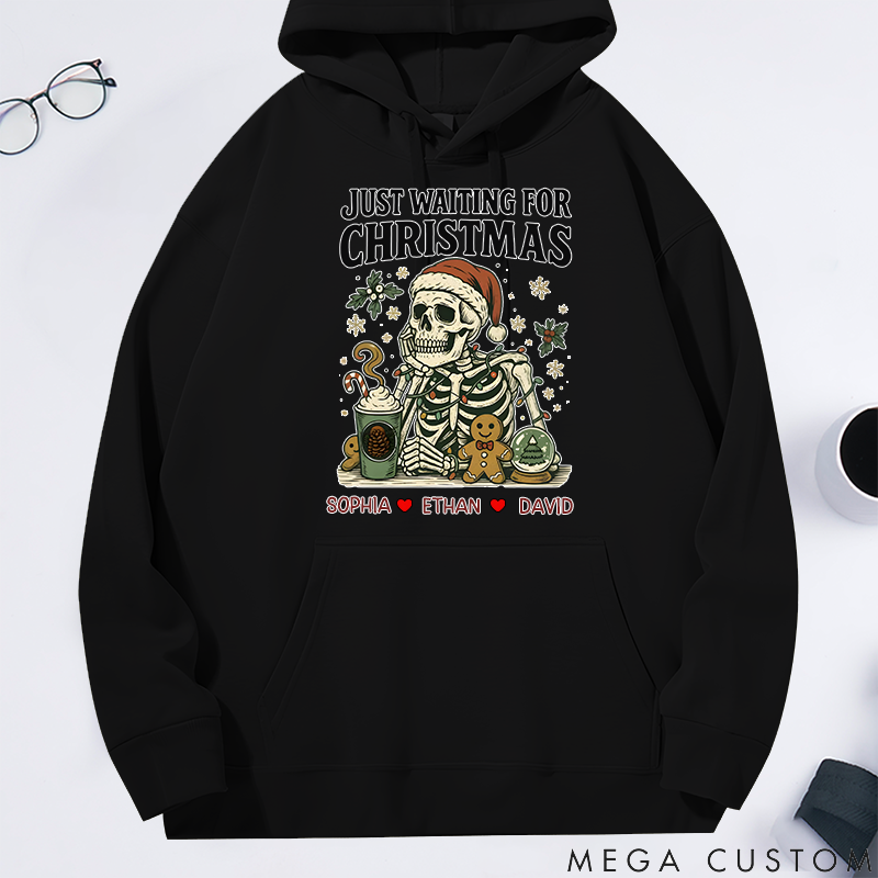 Personalized Classic Hoodie Fun Christmas Skeleton Festival Gingerbread Theme