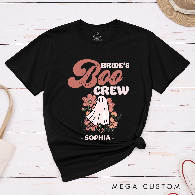 Personalized Bride Last Boo Before I Say I Do Matching T-Shirt Bride's Boo Crew T-Shirt Bridesmaid Halloween T-Shirt Bachelorette Party Gift