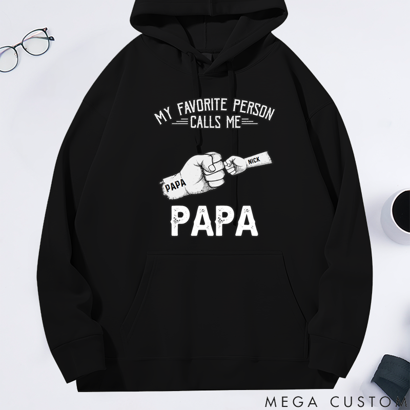Personalized Classic Hoodie Best Dad Ever Fist Bump Design
