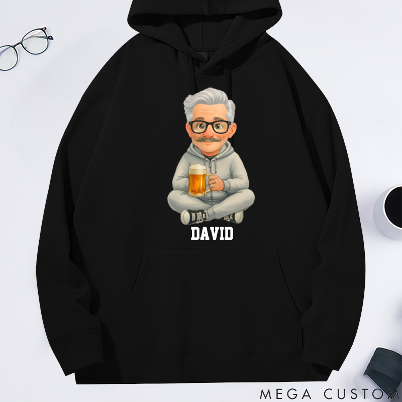 Personalized Classic Hoodie Watercolor Style Trendy Grandparents Love Beer the Most