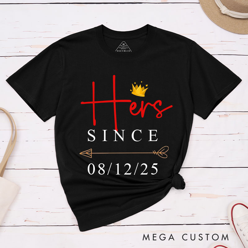 Personalized Couple Anniversary T-Shirt His & Hers Royal Love Anniversary Shirts Boyfriend Girlfriend Anniversary Tees for Couple
