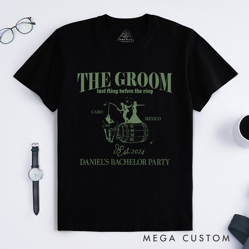 Personalized Bachelor Party T-Shirts Groom Team Shirts Best Man Bachelor Party T-Shirts Whiskey Lovers Tops Groomsmen Gift For Men