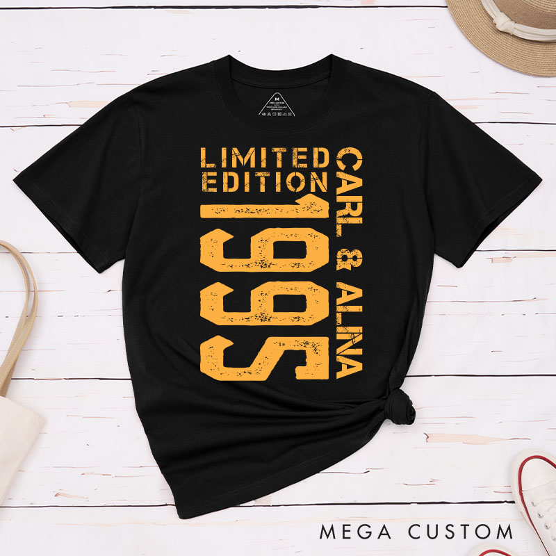 Personalized Couple 30th Anniversary T-Shirt Limited Edition 1995 Anniversary Shirt for Couples Wife Husband Gift Tees for Her Him