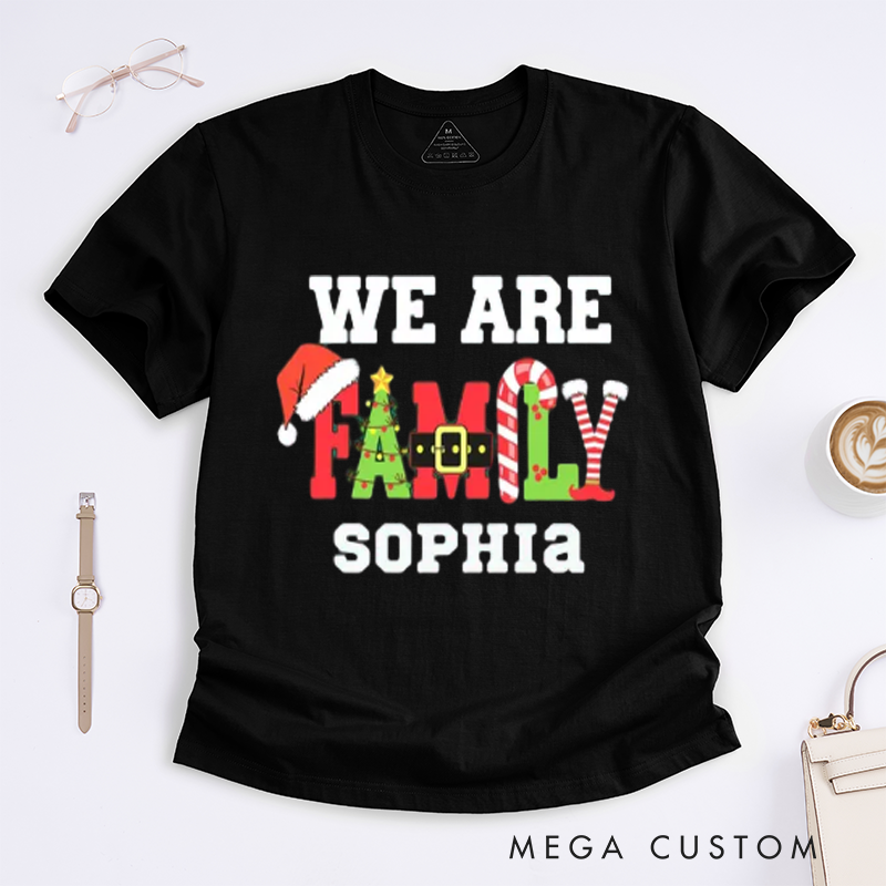 Personalized We Are Family Matching Christmas Tees A Fun Holiday Gift Classic T-shirt