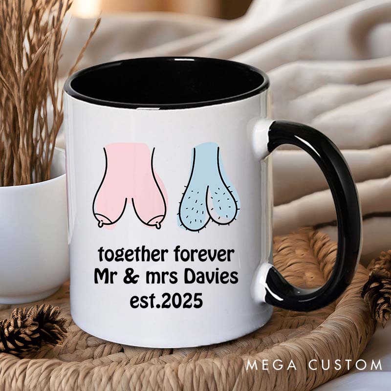 Personalized Mr & Mrs Mug Couple Forever Together Coffee Mugs Anniversary Valentines Gift Cup for Her Him
