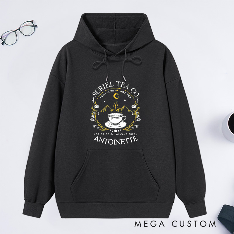Personalized Suriel Tea Co Classic Hoodies Custom Book Lover Hoodies with Name Reading Hoodies Librarian Gift Book Lover Gift for Reader