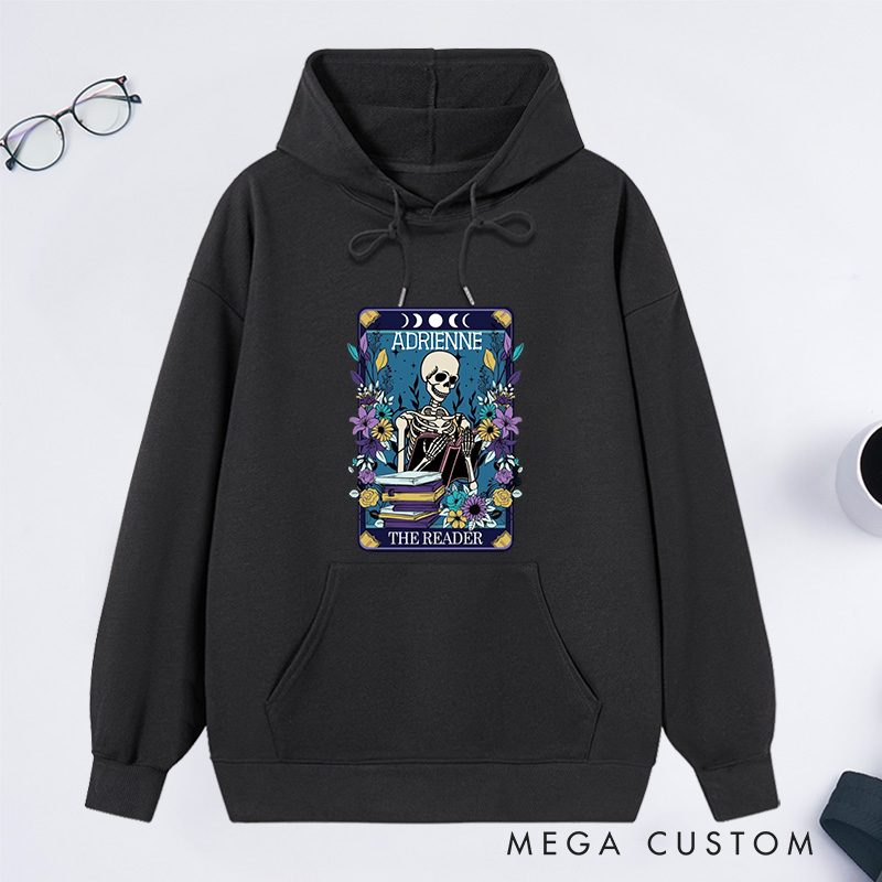 Personalized The Reader Classic Hoodies Custom Book Lover Hoodies with Name Reading Hoodies Librarian Gift Book Lover Gift for Reader