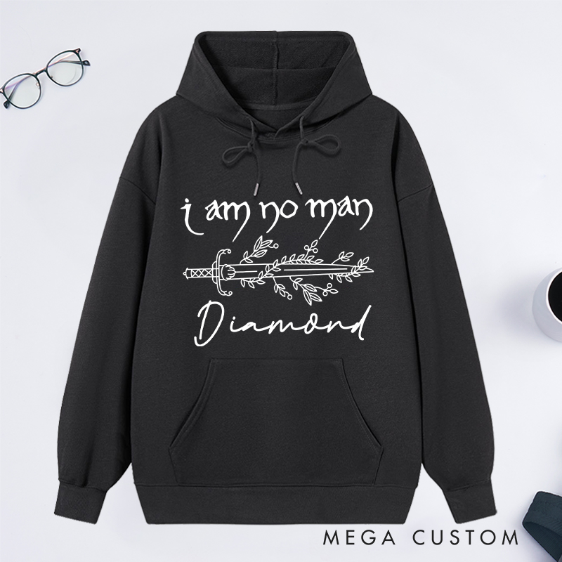 Personalized I Am No Man Classic Hoodies Custom Book Lover Hoodies with Name Reading Fandom Hoodies Librarian Gift Book Lover Gift