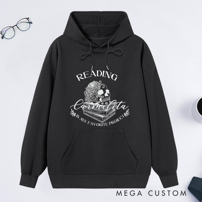 Personalized Reading Is My Favorite Project Classic Hoodies Custom Book Lover Hoodies with Name Bookish Hoodies Librarian Gift Reading Gift